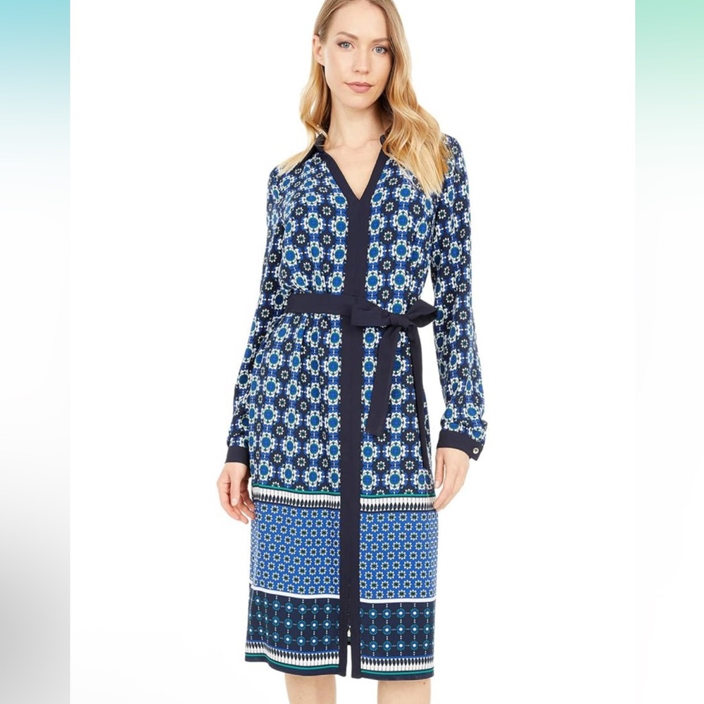 Tommy Hilfiger Navy Floral Long Sleeve Dress